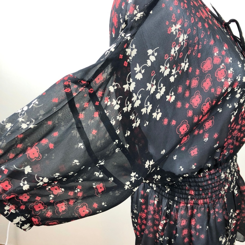 Fei Anthropologie Floral Silk Blouse Size Medium - Picture 4 of 8